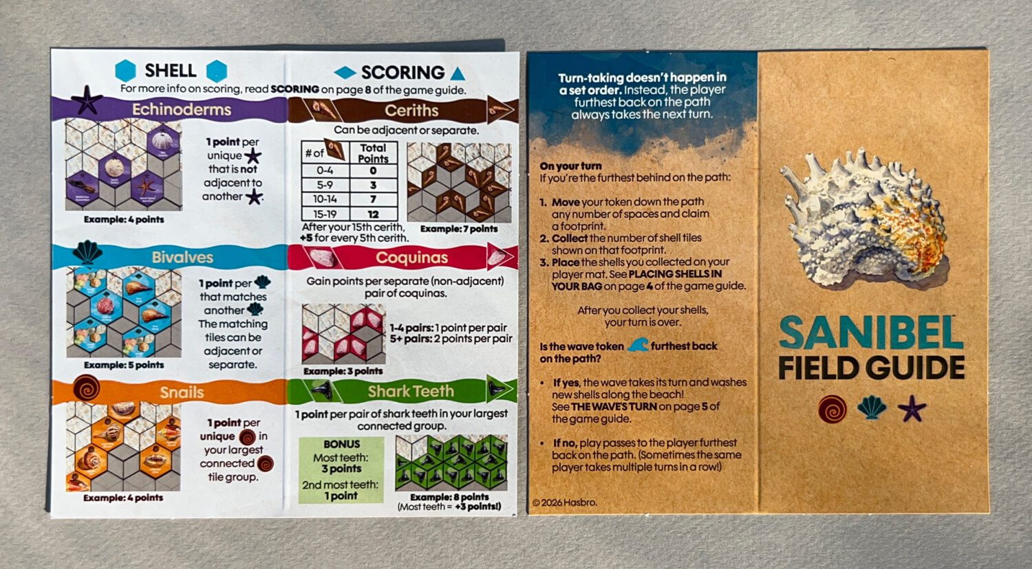 Sanibel's excellent, cogent player aid and game rules. One per player.