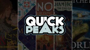 Quick Peaks – Enemies & Lovers: The Crown of Elfhame, Majolica, Minos: Dawn of Faith, Arkham Horror: The Card Game, Discworld: Ankh-Morpork thumbnail